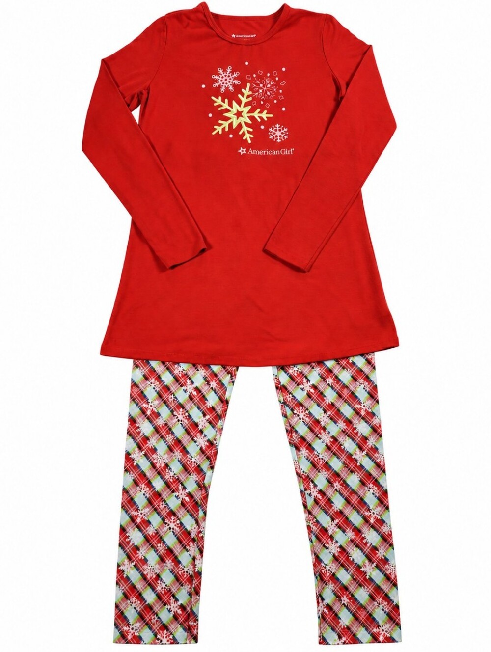 American Girl Holiday Dreams Christmas Pajama Set Girls L 14/16 Red Plaid